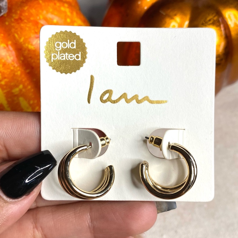 I Am Gold Plated Earrings Hoops